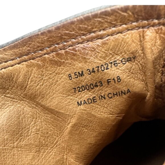 Frye Lena Harness Grey Distressed Leather Platform Bootie 8.5 Equestrian Comfort - Picture 11 of 13